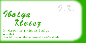 ibolya kleisz business card